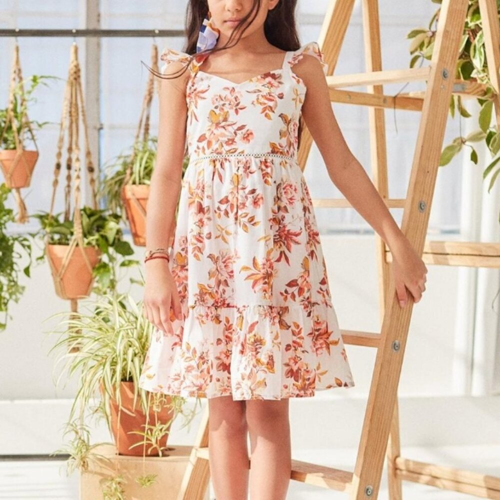 Janie and Jack White Pleated Sundress Sleeveless Little Girl Size 8 (C7)